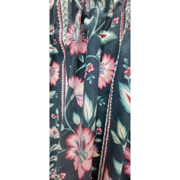 Waverly Duralee Floral Vine English Garden Pattern 1980's Black Pink VTG Curtain - Picture 13 of 16